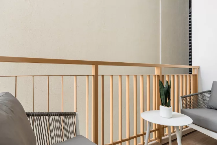 Private balcony overlooking the interior courtyard of ARTEE 380